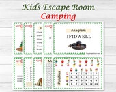 Escape Room for Kids, Camping theme, Birthday Party Games, Kids Puzzles, Family Game Night, Scavenger Hunt, Cipher, family bonding activity