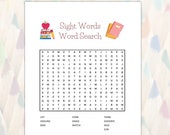 Sight Words Word Search, 100 puzzles, classroom activity, learn to read, nouns, reading, sight words
