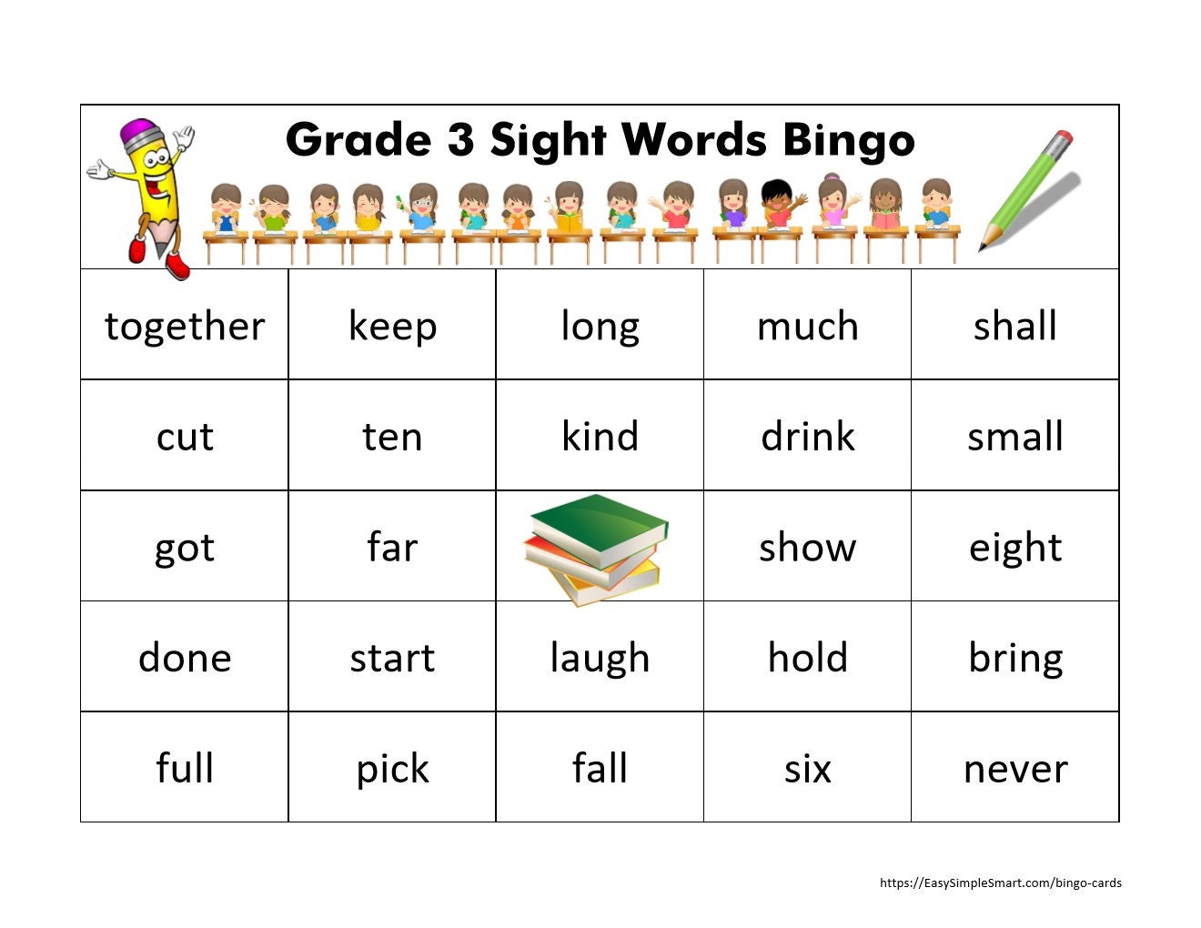 Sight Words Bingo Dolch Grade 3 Set of 120 - Etsy