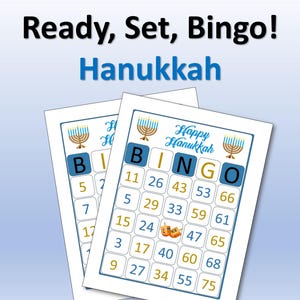 Hanukkah Bingo Cards - Hanukkah Party Game - Fun Hanukkah Games - Hanukkah BINGO Game for Kids and Adults