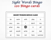 120 Sight Words Bingo Cards - Grade 3 - Dolch words - Learn to read - Word Games - Bingo with words - mix of 180 popular words