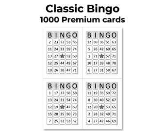 1000 Unique Bingo Cards: Black and White Design (Digital Download)