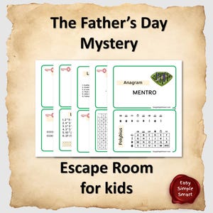 Escape Room for Kids - DIY Printable Game – Father&#39;s Day Escape Room Kit – Birthday Party Games - Kids Puzzle Game – Family Game Night