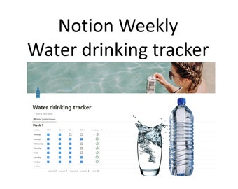 Notion Water tracker - drinking water habit tracker - Notion template