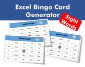 Excel Bingo Card Generator Using Sight Words: A Fun and Effective Way to Help Children Learn to Read