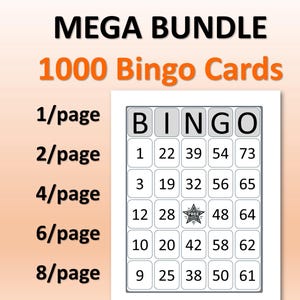 Diseño básico de tarjetas de bingo: tarjetas de bingo en blanco y negro, varios tamaños