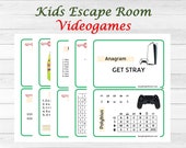 Escape Room Kids, Videogames theme, Birthday Party Games, Kids Puzzles, Family Game Night, Scavenger Hunt, Cipher, family bonding activity