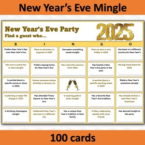 Find the Guest, NYE Ice Breaker Game, New Year&#39;s Eve Find the Guest, New Years Family Game, NYE Party Games, Office Party games