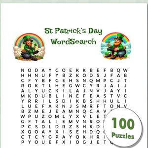St. Patrick&#39;s Day Word Search Game: 100 Puzzles (Digital Download)