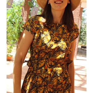 Vintage gemustertes Tee Kleid