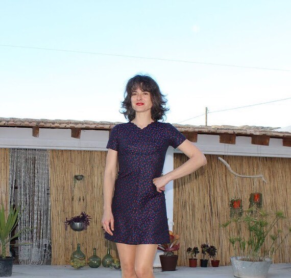 Vintage 80s floral print sheath dress