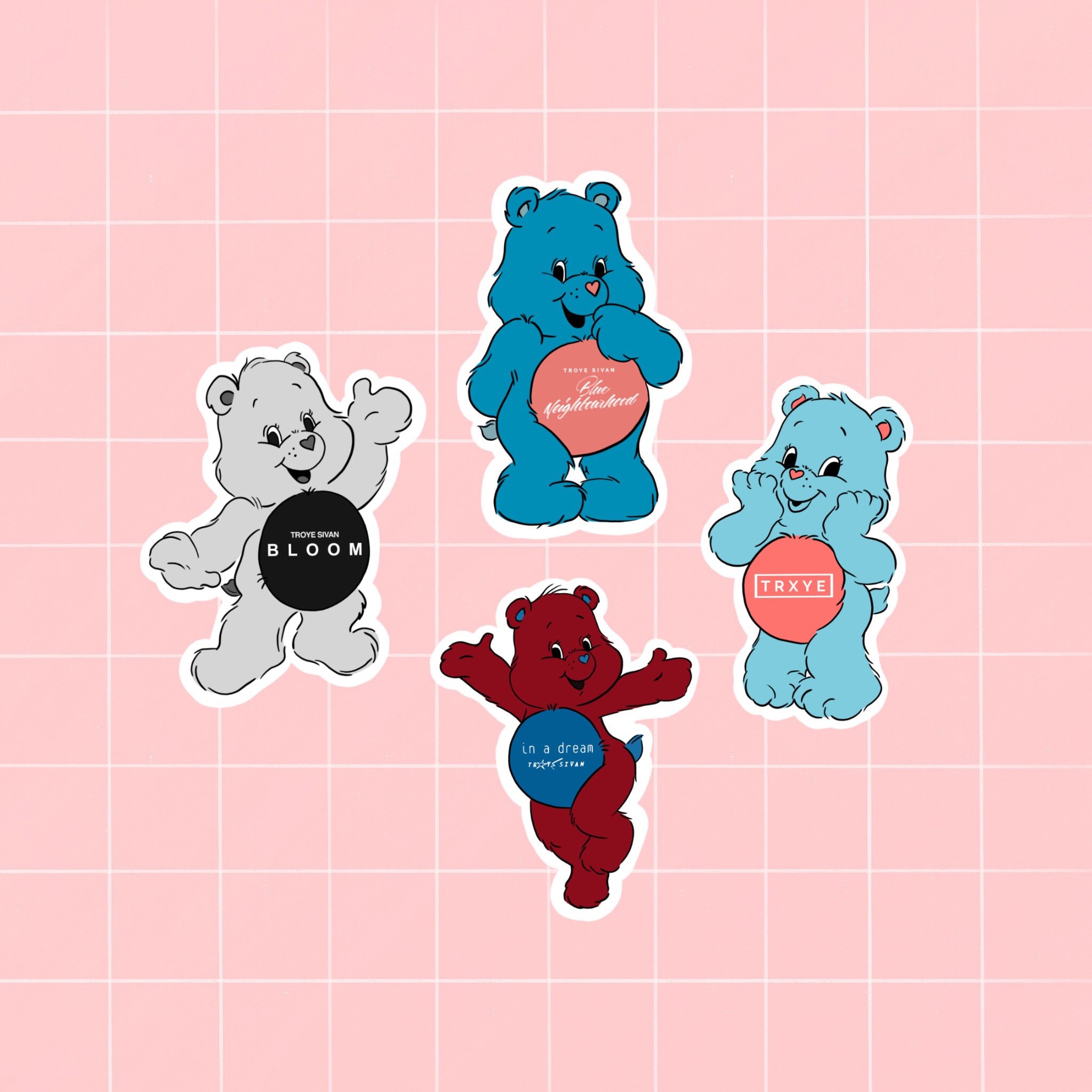 Troye Sivan Care Bear Stickers - Etsy