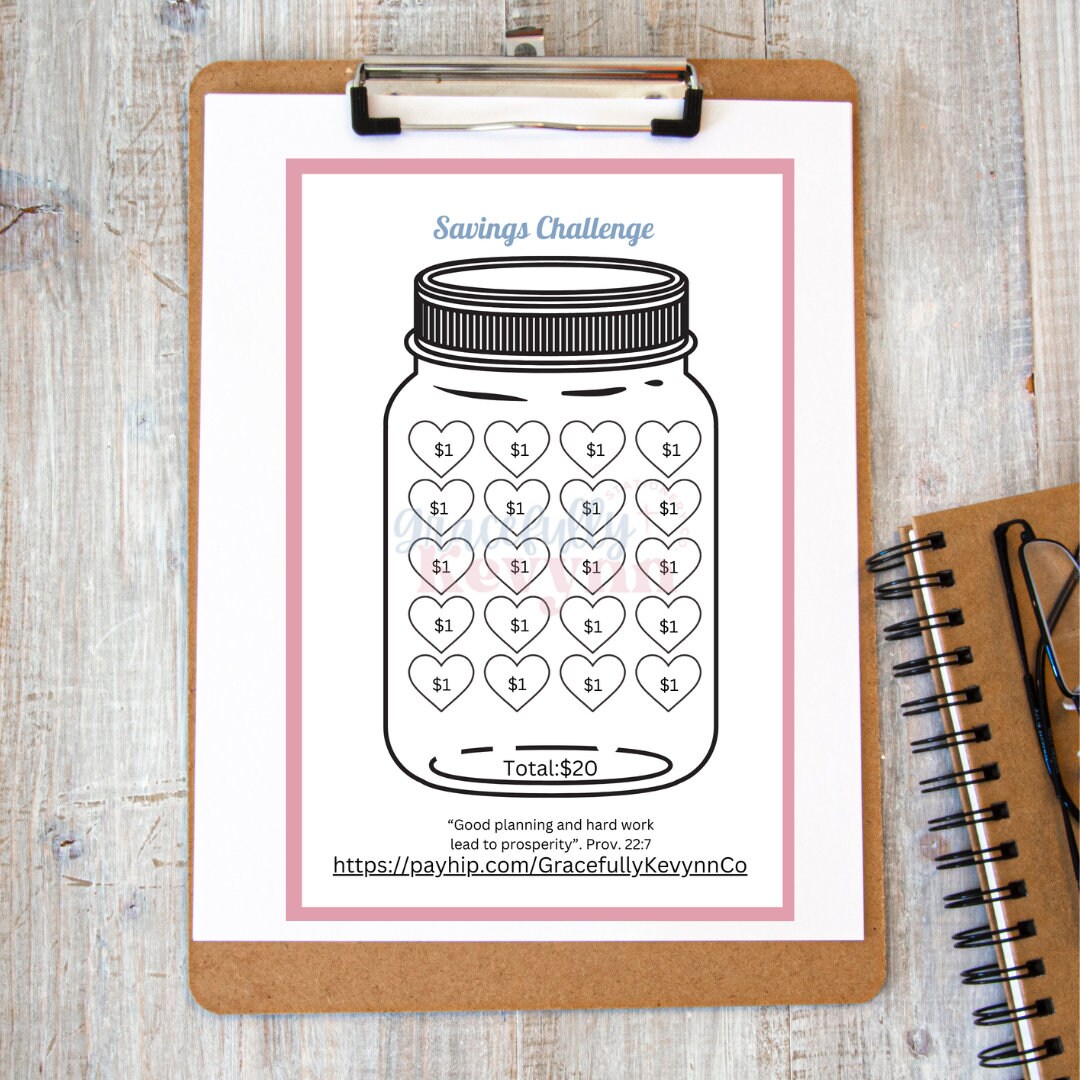 Printable Savings Challenge Tracker - Etsy