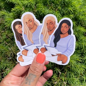 A Girl and her journal sticker | Black Girl sticker | African-American Woman Stickers | Water-Resistant Vinyl Sticker