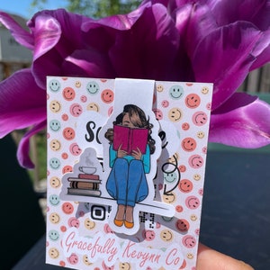 Magnetic Bookmark, African American Bookmark, Just a Girl and her Book, Book Gifts for Black Women