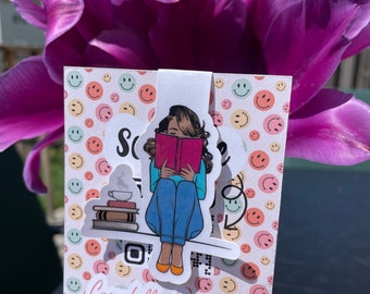 Magnetic Bookmark, African American Bookmark, Just a Girl and her Book, Book Gifts for Black Women