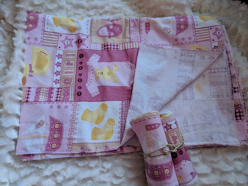 Receiving Blanket and Burp Cloths Etsy