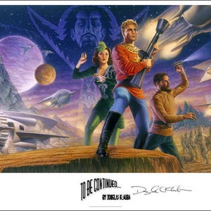 To Be Continued... An exciting homage to the classic sci-fi serial Flash Gordon, as a high quality, limited edition and signed art print.