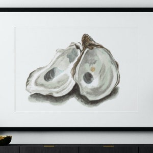 Oyster shells Watercolor Art Print DIGITAL