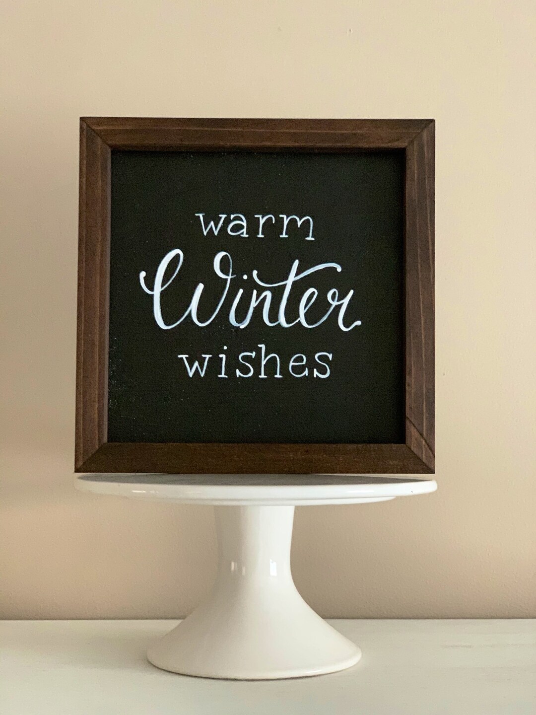 Warm Winter Wishes Sign / Snowy Decor / Hand Painted Canvas / - Etsy