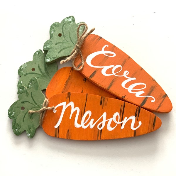 Easter Basket Tag / Personalized Carrot Tag / Handlettered Name / Place Setting