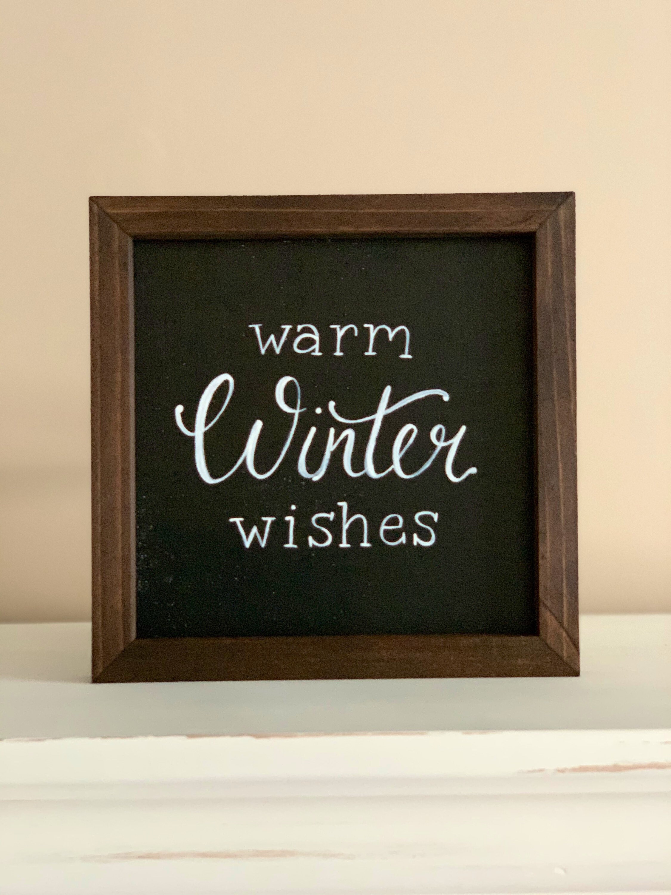 Warm Winter Wishes Sign / Snowy Decor / Hand Painted Canvas / - Etsy UK