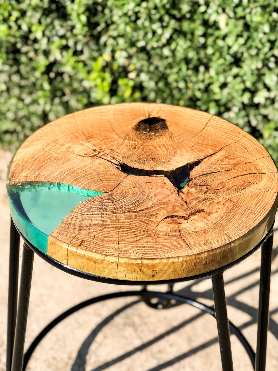 Chair Epoxy Stool Epoxy Wood Chair Wood Stool Custom Made Oak Etsy
