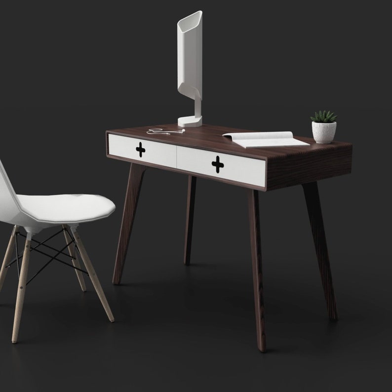 Mid Century Modern Desk Retro Office Solid Wood Mid Century Modern Desk Retro Office