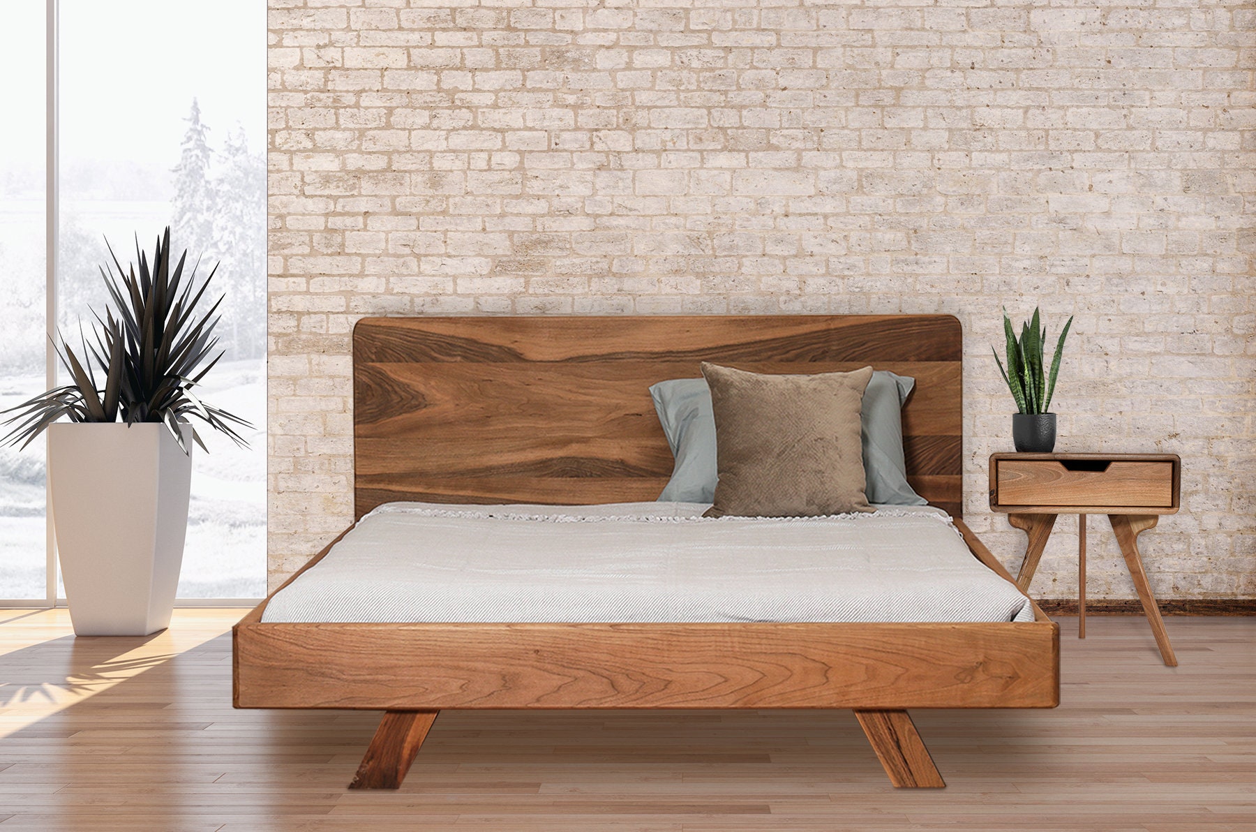Queen Bedframe King Bedframe Walnut Bed Oak Bed Danish Etsy