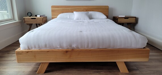 Queen Bedframe King Walnut Bed Oak Danish Queen Bedframe King Walnut Bed, Vilas Platform King Size Mid Century Style Bed