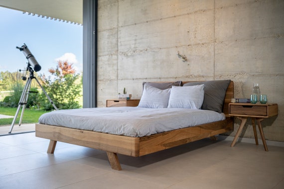Queen Bedframe King Walnut Bed Oak Danish Hong Kong Queen Bedframe King Walnut Bed, King Size Oak Bed Frame With Headboard