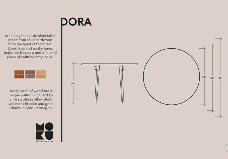 Dora Round Dining Table Mid-Century Modern image 3