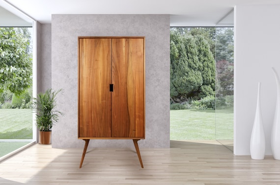 Mid Century Armoire Wardrobe Walnut Dresser Mid Century Armoire Wardrobe Walnut, Mid Century Modern Armoire
