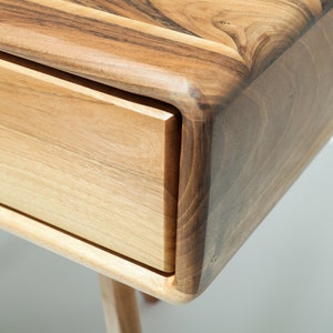 Naim Nightstand Walnut Nightstand, Bedside Table, Scandinavian design, side table with a drawer image 5