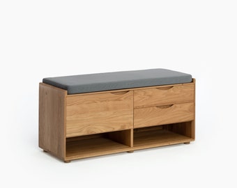 Primera Entryway Bench - Saisho | bench with storage, hallway bench, wood bench