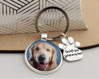 Dog top memorial keyring