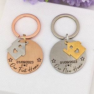 Our New Home, New Home Gift, House Warming Gift, New House, Personalised Keyring, Couples Gift, Moving in Gift