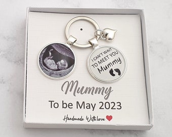 Personalized Baby Scan Photo Keyring, New Mummy Gift