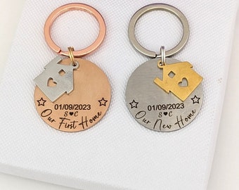 Our New Home, New Home Gift, House Warming Gift, New House, Personalised Keyring, Couples Gift, Moving in Gift