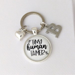 Personalised Nursery Teacher Keyring - Tiny Human Tamer - leaver gift - personalised keyring, Keyring for teacher