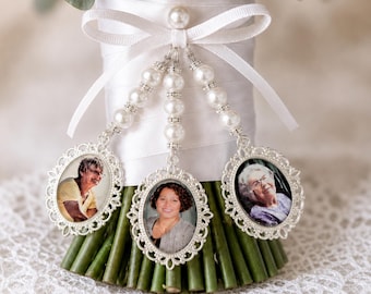 Oval Wedding Bouquet Memory Photo Charm | Wedding Bouquet Memorial Charm | Wedding Memorial Bouquet Charm