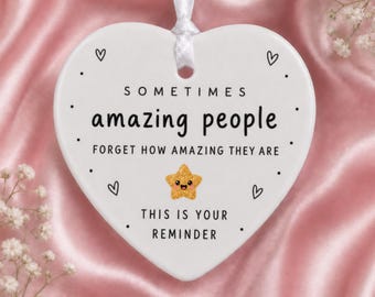 Tell someone You are amazing Ceramic Gift to support and encouragement with Gold Star Design