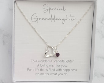 Granddaughter Ribbon Heart 925 Sterling Silver Personalised Jewellery Gift For Girls