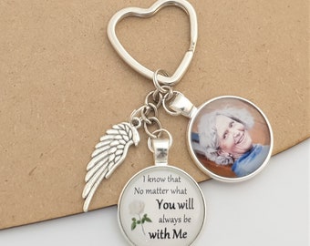 Personalised Photo Keyring Memorial Bereavement Memory Gifts Lost Love Keepsake- You Will Always Be With Me