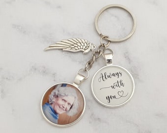 Personalised Photo Keyring Memorial Bereavement Memory Gifts Lost Love Keepsake- Always With You