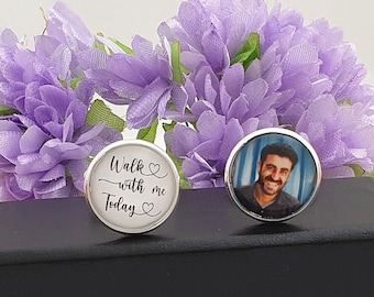 Personalised Photo Cufflinks - Add Photos to personalise groom gift Wedding Cufflinks Gift for Groom
