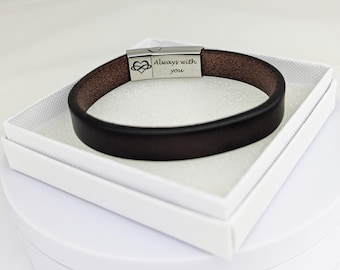 Gift For Husband Boyfriend Gift Anniversary Hidden Message Bracelet for Men Gifts for Him Personalized Unique Gift Leather Bracelet Custom