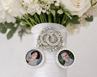 Customised Wedding Bouquet Brooch Memory Charm Diamante Photo Charms Bridal Pendant Memorial Remembrance wedding charm