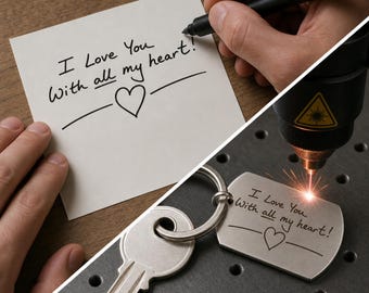 Handwriting Engraved Keychain – Personalized Memorial Keepsake