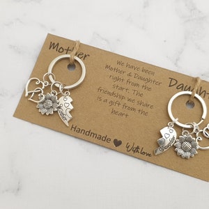 Two Mother and Daughter keyrings, Mothers day present, Joint present, Birthday Gift, Family Gift